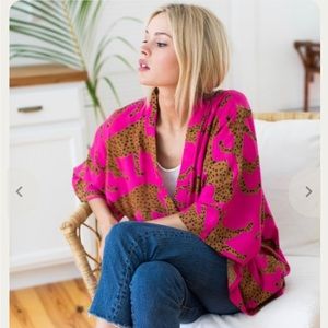 EMERSON FRY Fete Kimono - Pink Yarrow Chettah M/L NWT